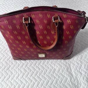Dooney & Bourke Maroon Monogram Satchel